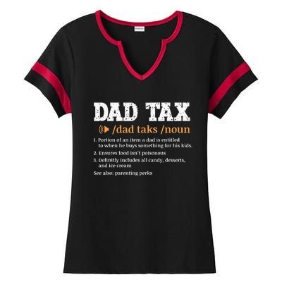 Funny Dad Tax Definition Retro Vintage Ladies Halftime Notch Neck Tee