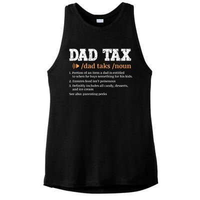 Funny Dad Tax Definition Retro Vintage Ladies PosiCharge Tri-Blend Wicking Tank