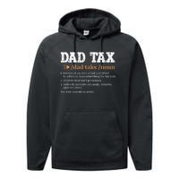 Funny Dad Tax Definition Retro Vintage Performance Fleece Hoodie