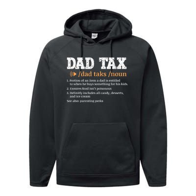 Funny Dad Tax Definition Retro Vintage Performance Fleece Hoodie