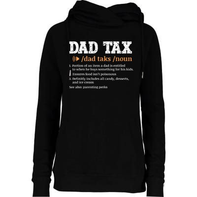 Funny Dad Tax Definition Retro Vintage Womens Funnel Neck Pullover Hood