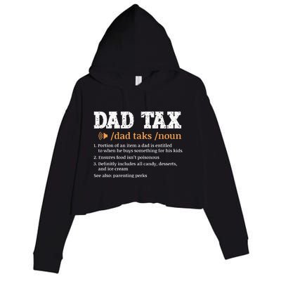 Funny Dad Tax Definition Retro Vintage Crop Fleece Hoodie