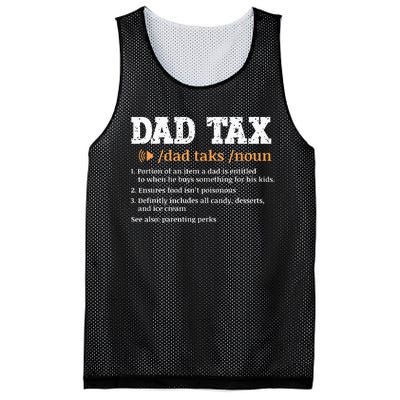 Funny Dad Tax Definition Retro Vintage Mesh Reversible Basketball Jersey Tank