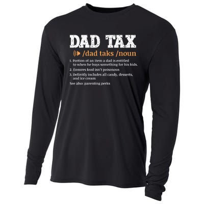 Funny Dad Tax Definition Retro Vintage Cooling Performance Long Sleeve Crew