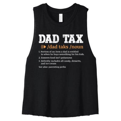 Funny Dad Tax Definition Retro Vintage Women's Racerback Cropped Tank