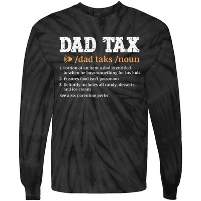 Funny Dad Tax Definition Retro Vintage Tie-Dye Long Sleeve Shirt