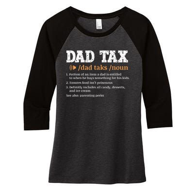 Funny Dad Tax Definition Retro Vintage Women's Tri-Blend 3/4-Sleeve Raglan Shirt