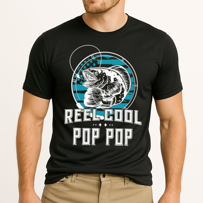 Fathers Day Tee Reel Cool Pop Pop Fishing Cooling Performance Crew T-Shirt