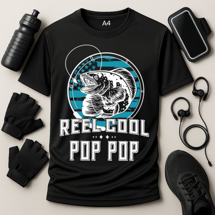 Fathers Day Tee Reel Cool Pop Pop Fishing Cooling Performance Crew T-Shirt