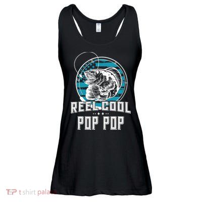Fathers Day Tee Reel Cool Pop Pop Fishing Ladies Essential Flowy Tank