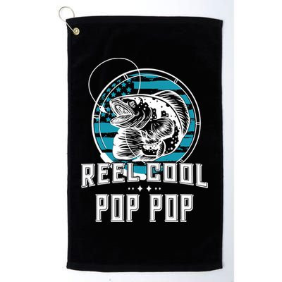 Fathers Day Tee Reel Cool Pop Pop Fishing Golf Towel