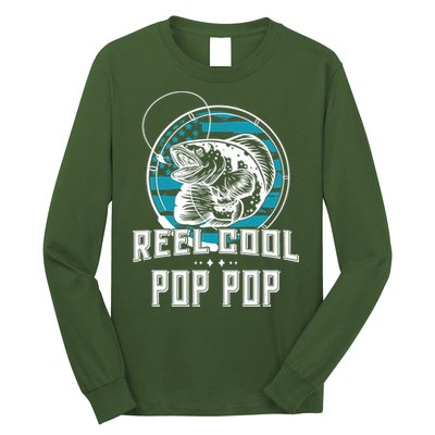 Fathers Day Tee Reel Cool Pop Pop Fishing Long Sleeve Shirt