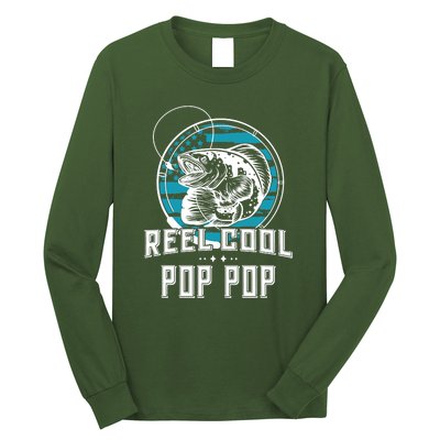 Fathers Day Tee Reel Cool Pop Pop Fishing Long Sleeve Shirt