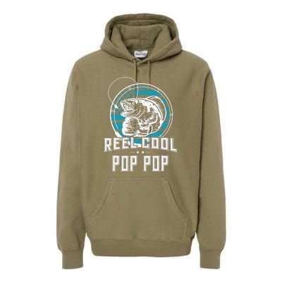 Fathers Day Tee Reel Cool Pop Pop Fishing Premium Hoodie