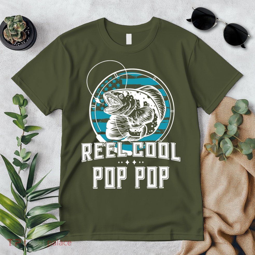 Fathers Day Tee Reel Cool Pop Pop Fishing Premium T-Shirt