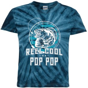 Fathers Day Tee Reel Cool Pop Pop Fishing Kids Tie-Dye T-Shirt