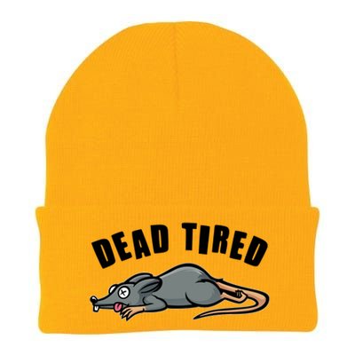 Funny Dead Tired Dead Rat Mouse Knit Cap Winter Beanie