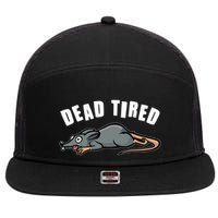 Funny Dead Tired Dead Rat Mouse 7 Panel Mesh Trucker Snapback Hat