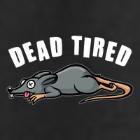 Funny Dead Tired Dead Rat Mouse 7 Panel Mesh Trucker Snapback Hat