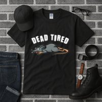 Funny Dead Tired Dead Rat Mouse Tall T-Shirt