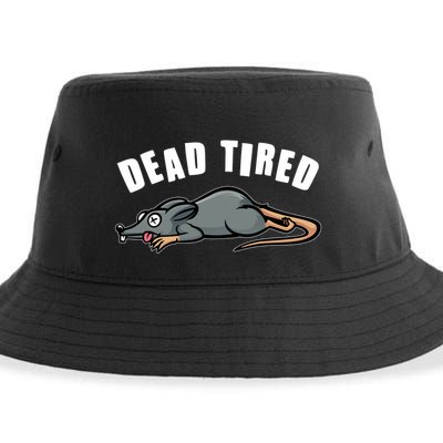 Funny Dead Tired Dead Rat Mouse Sustainable Bucket Hat
