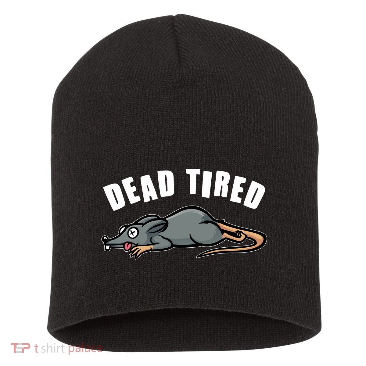Funny Dead Tired Dead Rat Mouse Short Acrylic Beanie