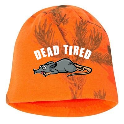 Funny Dead Tired Dead Rat Mouse Kati - Camo Knit Beanie