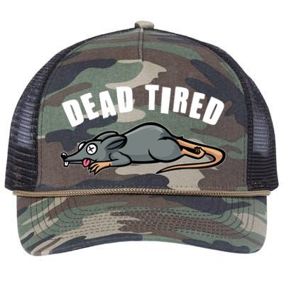 Funny Dead Tired Dead Rat Mouse Retro Rope Trucker Hat Cap