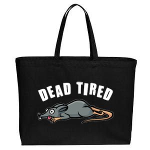 Funny Dead Tired Dead Rat Mouse Cotton Canvas Jumbo Tote