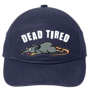 Funny Dead Tired Dead Rat Mouse 7-Panel Snapback Hat