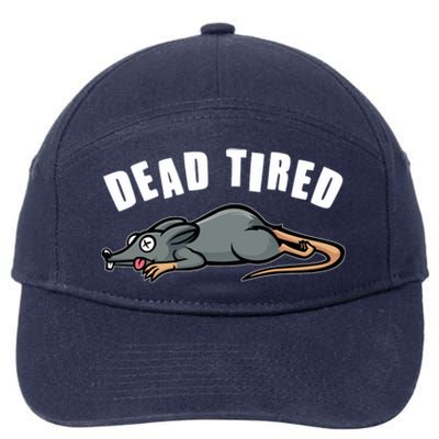 Funny Dead Tired Dead Rat Mouse 7-Panel Snapback Hat