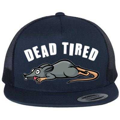 Funny Dead Tired Dead Rat Mouse Flat Bill Trucker Hat