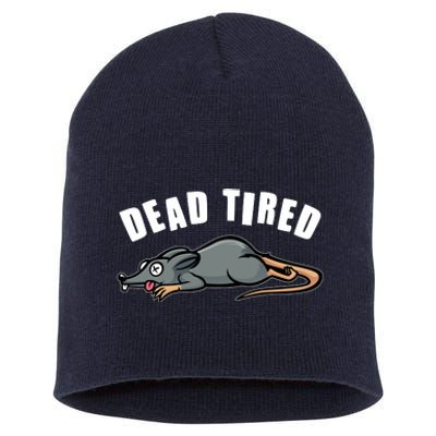 Funny Dead Tired Dead Rat Mouse Short Acrylic Beanie