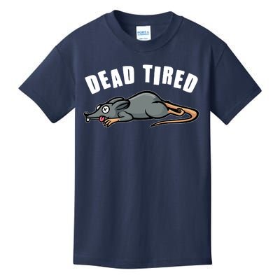 Funny Dead Tired Dead Rat Mouse Kids T-Shirt