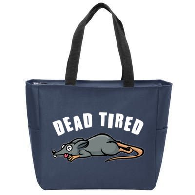 Funny Dead Tired Dead Rat Mouse Zip Tote Bag