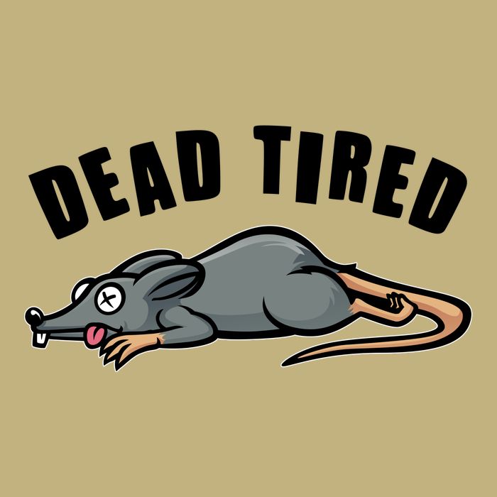 Funny Dead Tired Dead Rat Mouse Long Sleeve Shirt