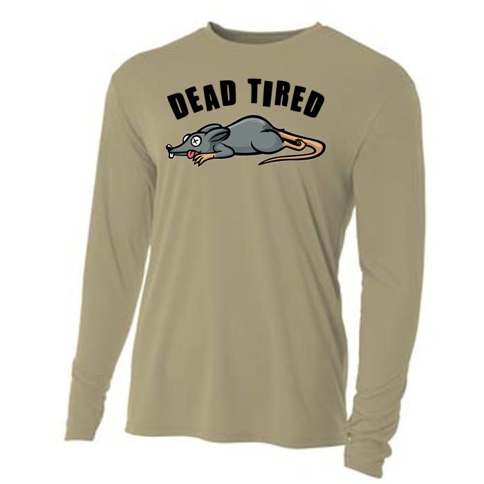 Funny Dead Tired Dead Rat Mouse Cooling Performance Long Sleeve Crew