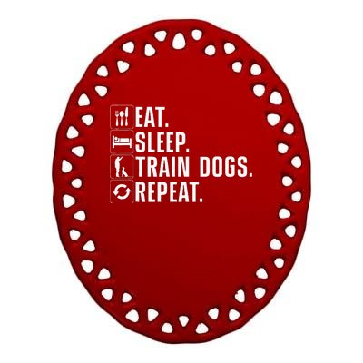 Funny Dog Trainer Design For Men Women Dog Training Lovers Ceramic Oval Ornament