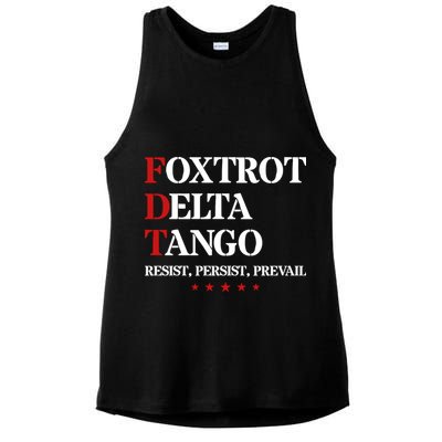 Foxtrot Delta Tango  Antitrump Ladies PosiCharge Tri-Blend Wicking Tank