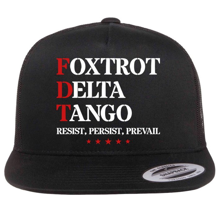 Foxtrot Delta Tango  Antitrump Flat Bill Trucker Hat