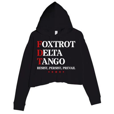 Foxtrot Delta Tango  Antitrump Crop Fleece Hoodie