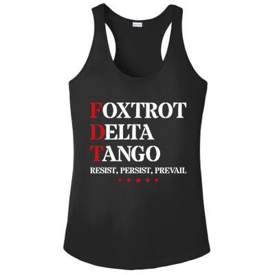 Foxtrot Delta Tango  Antitrump Ladies PosiCharge Competitor Racerback Tank
