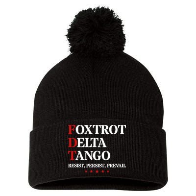Foxtrot Delta Tango  Antitrump Pom Pom 12in Knit Beanie
