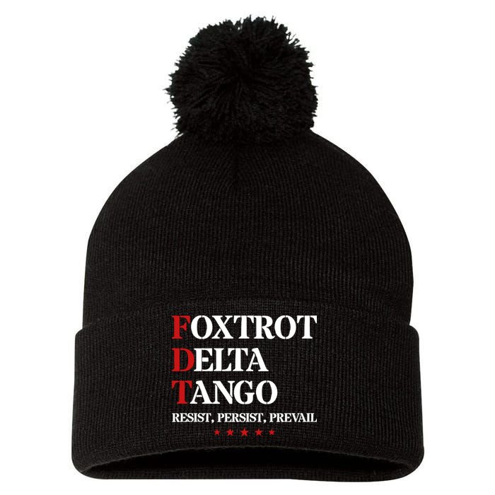 Foxtrot Delta Tango  Antitrump Pom Pom 12in Knit Beanie