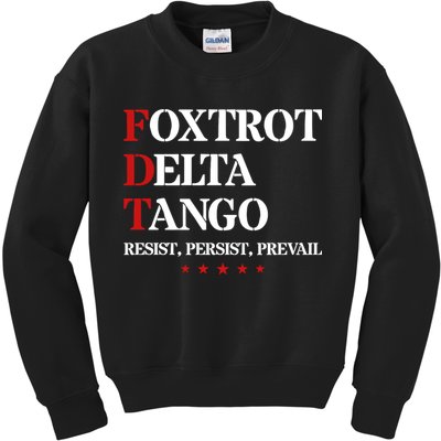 Foxtrot Delta Tango  Antitrump Kids Sweatshirt