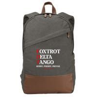 Foxtrot Delta Tango  Antitrump Cotton Canvas Backpack