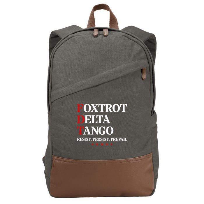 Foxtrot Delta Tango  Antitrump Cotton Canvas Backpack
