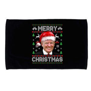 Funny Donald Trump Merry Christmas Family Ugly Xmas Gift Microfiber Hand Towel