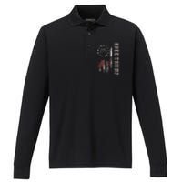 Free Donald Trump Republican Support Pro Trump Performance Long Sleeve Polo