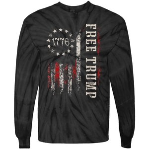 Free Donald Trump Republican Support Pro Trump Tie-Dye Long Sleeve Shirt